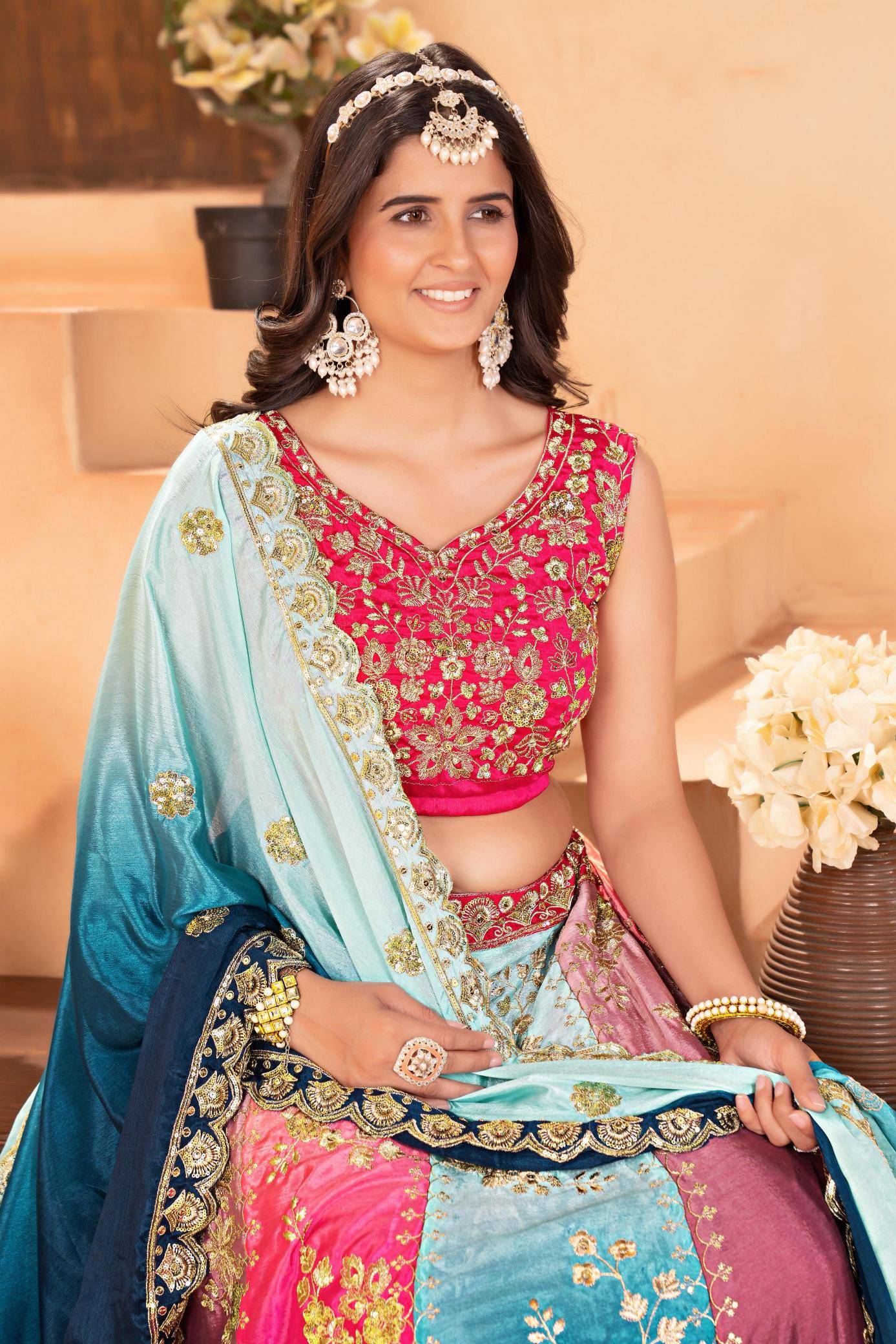 ON 5122 Chinon Bridal lehenga choli online shopping